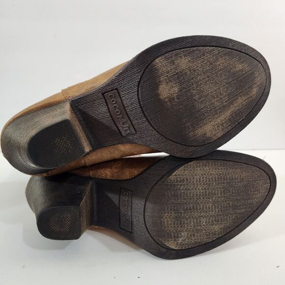 Brown and Burgundy Heeled Boots - Picture 8 of 11